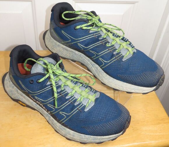Merrell Moab Flight Trail Running Hiking Vibram Shoes Blue/Green Men\'s Size 11.5 main image 7